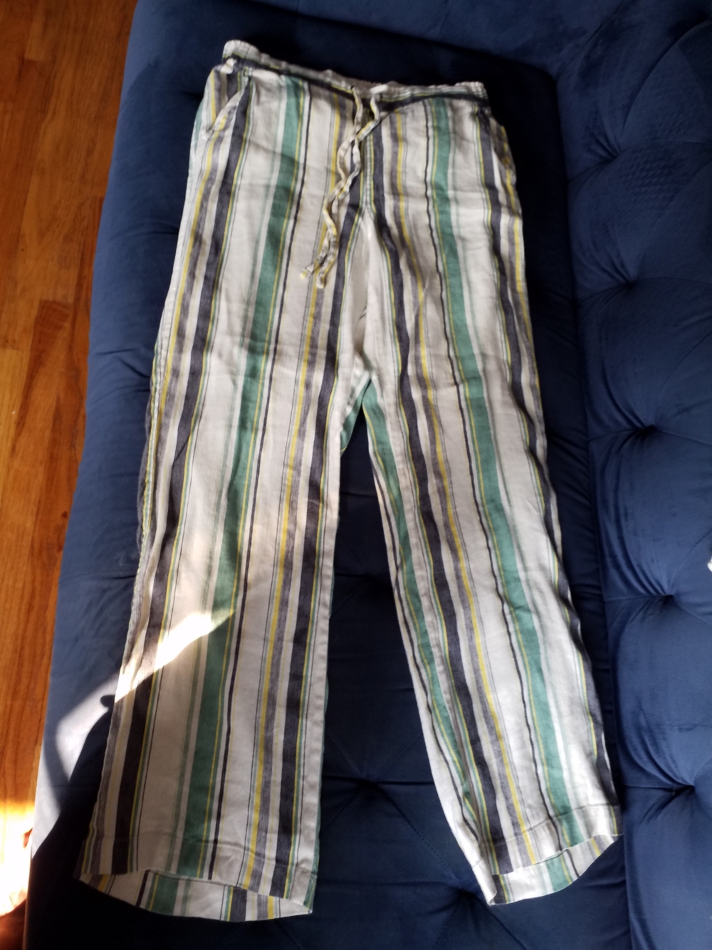 Vince Camuto Women's Striped Lounge Pants in Green, White & Yellow